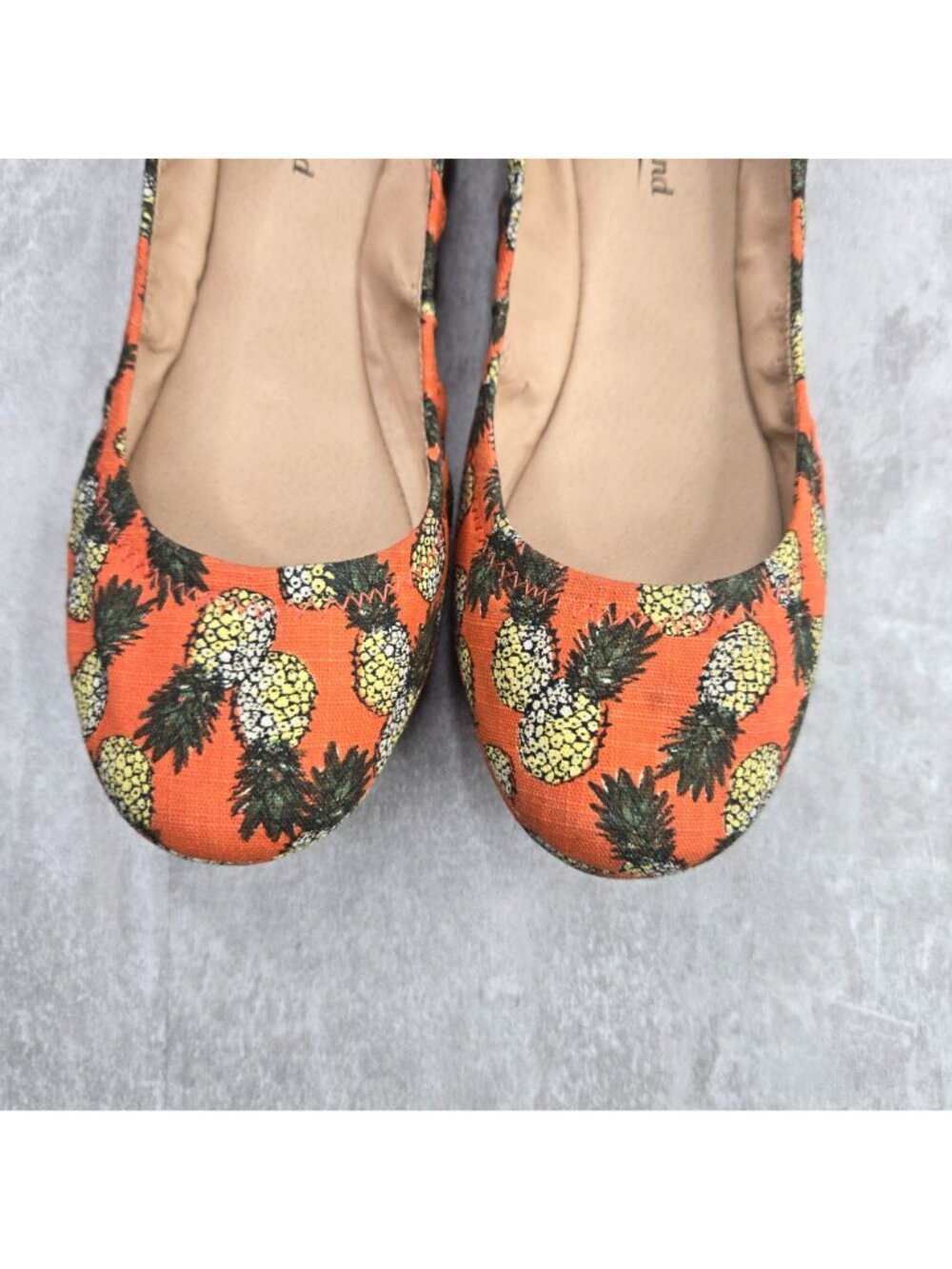 Lucky Brand Ballet Flats Size 7 Pineapple Canvas Print Casual Slip On Shoes - Picture 3 of 11